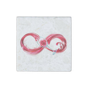 Infinity with Red Wine Stone Magnet