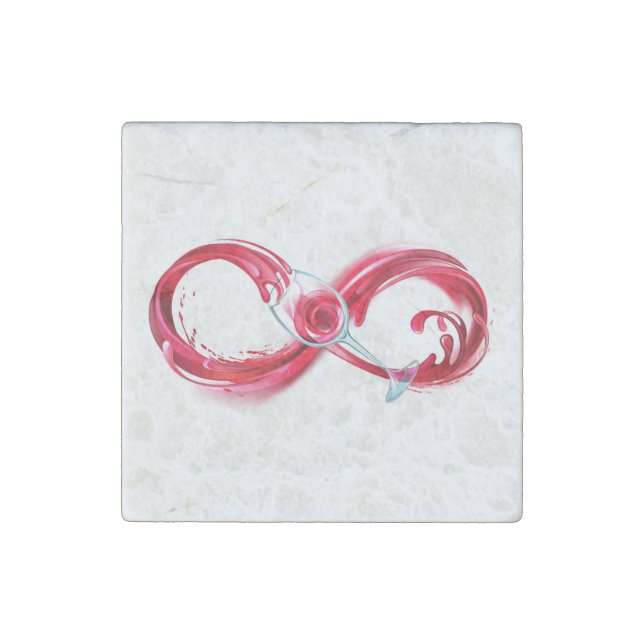Infinity with Red Wine Stone Magnet (Front)