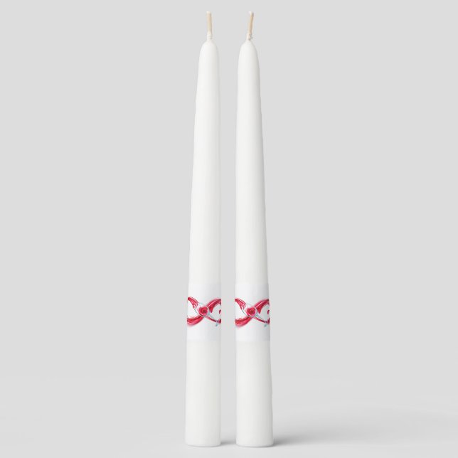 Infinity with Red Wine Taper Candle (Front)