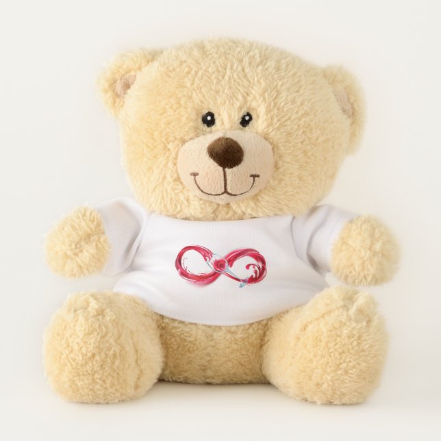 Infinity with Red Wine Teddy Bear (Front)