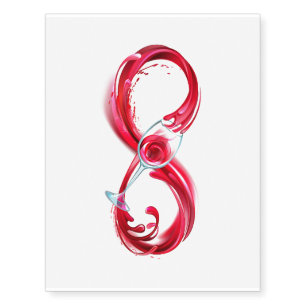 Infinity with Red Wine Temporary Tattoos