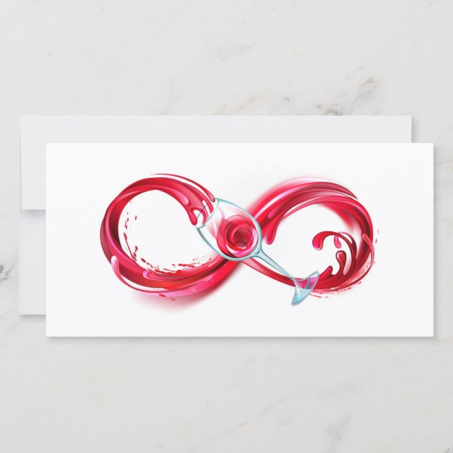 Infinity with Red Wine Thank You Card (Front)