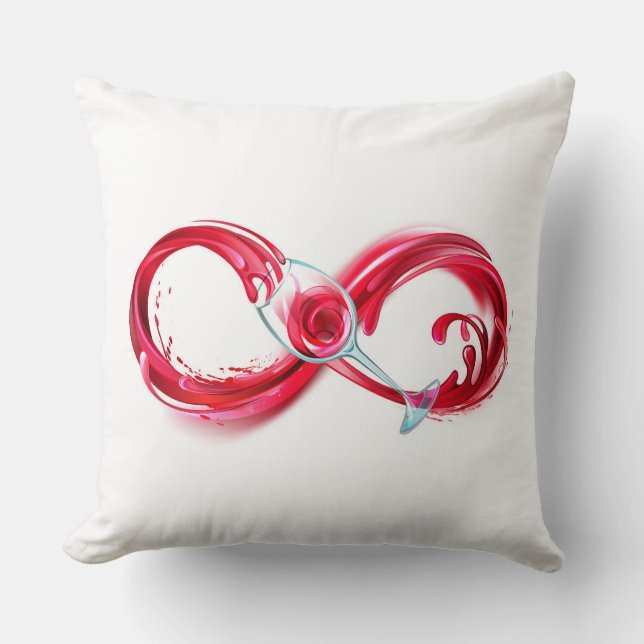 Infinity with Red Wine Throw Pillow (Front)