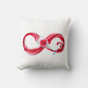 Infinity with Red Wine Throw Pillow