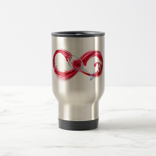 Infinity with Red Wine Travel Mug (Center)