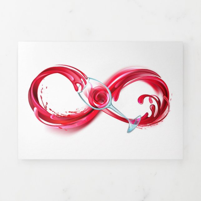 Infinity with Red Wine Tri-Fold Announcement (Cover)