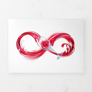 Infinity with Red Wine Tri-Fold Holiday Card