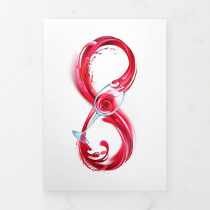 Infinity with Red Wine Tri-Fold Holiday Card