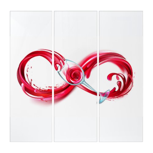 Infinity with Red Wine Triptych