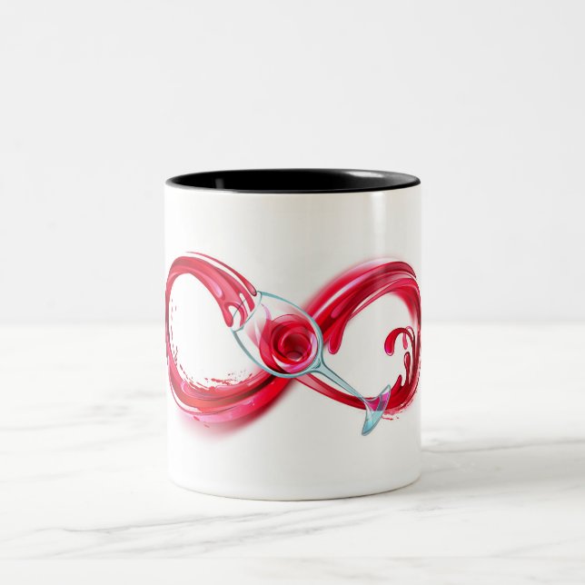 Infinity with Red Wine Two-Tone Coffee Mug (Center)