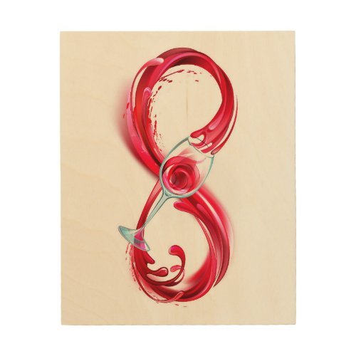 Infinity with Red Wine Wood Wall Art