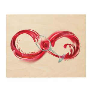 Infinity with Red Wine Wood Wall Art