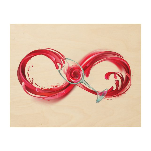 Infinity with Red Wine Wood Wall Art (Front)