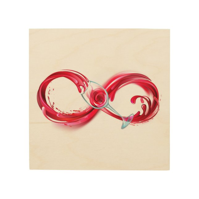 Infinity with Red Wine Wood Wall Art (Front)