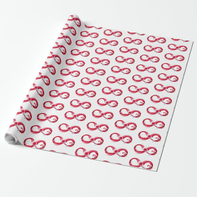 Infinity with Red Wine Wrapping Paper (Unrolled)