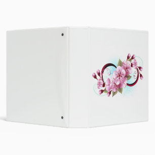 Infinity with Sakura Blossom Flowers 3 Ring Binder