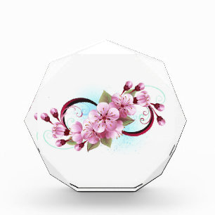 Infinity with Sakura Blossom Flowers Acrylic Award