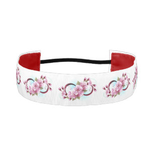 Infinity with Sakura Blossom Flowers Athletic Headband