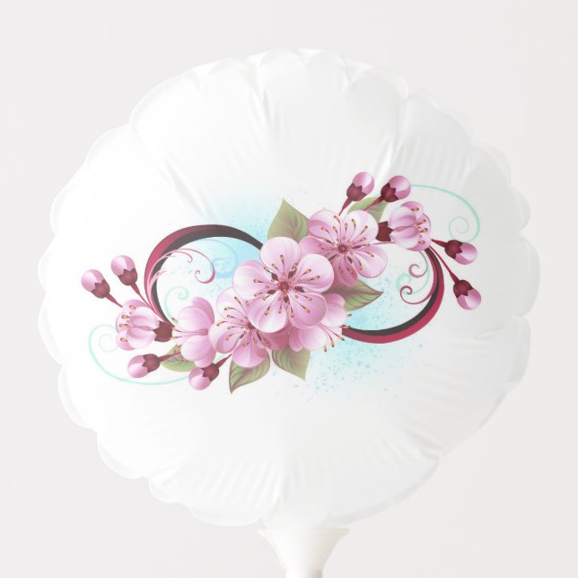 Infinity with Sakura Blossom Flowers Balloon (Front)