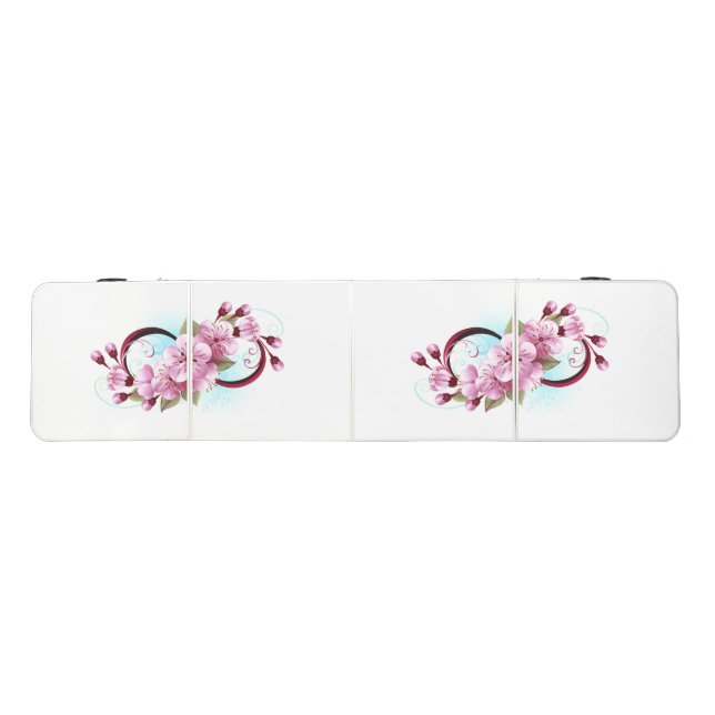 Infinity with Sakura Blossom Flowers Beer Pong Table (Top)