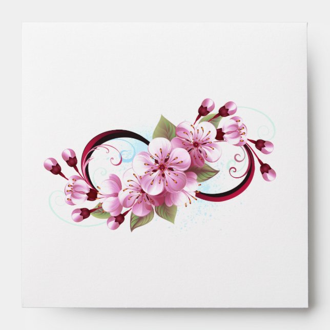 Infinity with Sakura Blossom Flowers Envelope (Front)