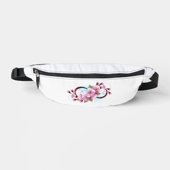 Infinity with Sakura Blossom Flowers Fanny Pack (Front)