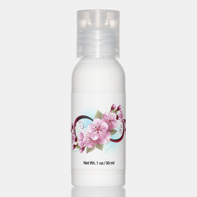 Infinity with Sakura Blossom Flowers Hand Lotion (Front)