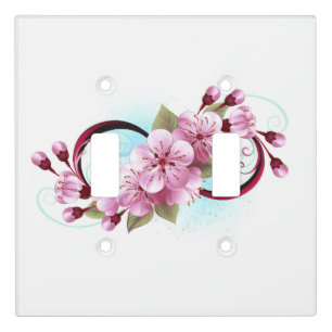 Infinity with Sakura Blossom Flowers Light Switch Cover