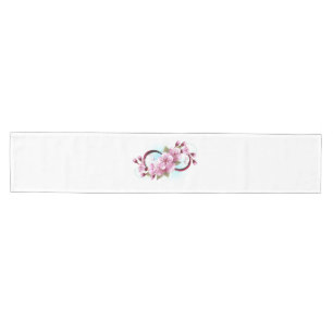 Infinity with Sakura Blossom Flowers Medium Table Runner