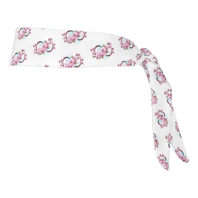 Infinity with Sakura Blossom Flowers Tie Headband (Rotate 90)