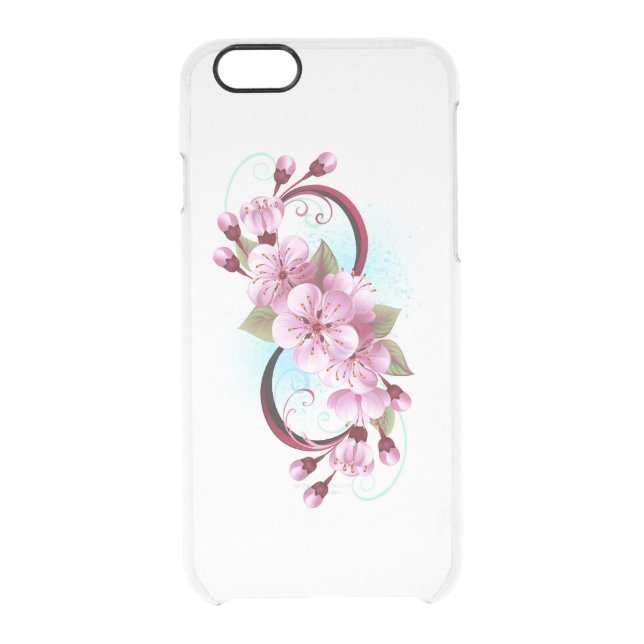 Infinity with Sakura Blossom Flowers Uncommon iPhone Case (Back)