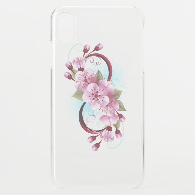 Infinity with Sakura Blossom Flowers Uncommon iPhone Case (Back)
