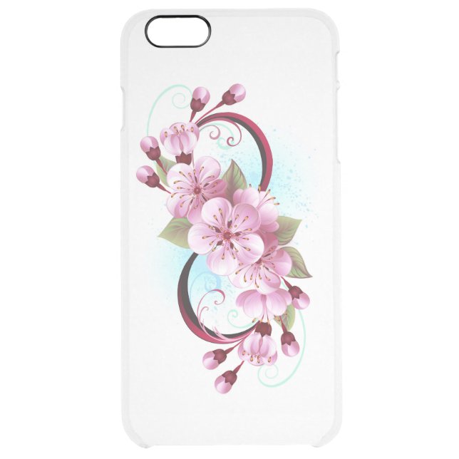 Infinity with Sakura Blossom Flowers Uncommon iPhone Case (Back)