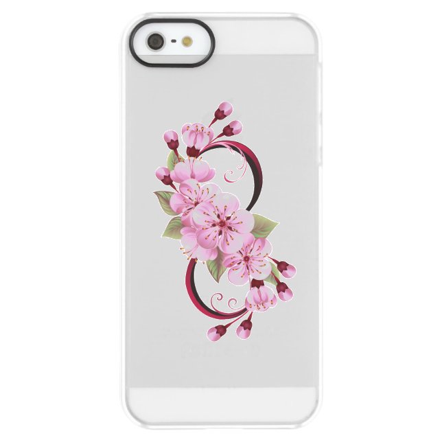 Infinity with Sakura Blossom Flowers Uncommon iPhone Case (Back)