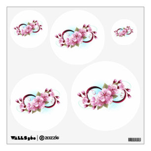 Infinity with Sakura Blossom Flowers Wall Decal