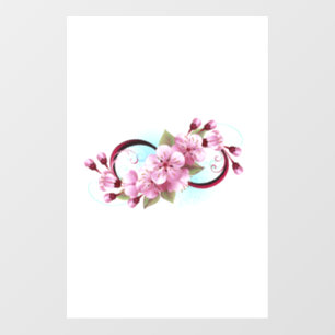 Infinity with Sakura Blossom Flowers Wall Decal