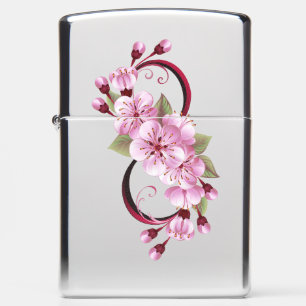 Infinity with Sakura Blossom Flowers Zippo Lighter