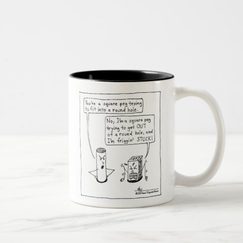 INFJ Square Peg Black Two_Tone Mug