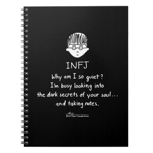 INFJ Taking Notes Black Notebook