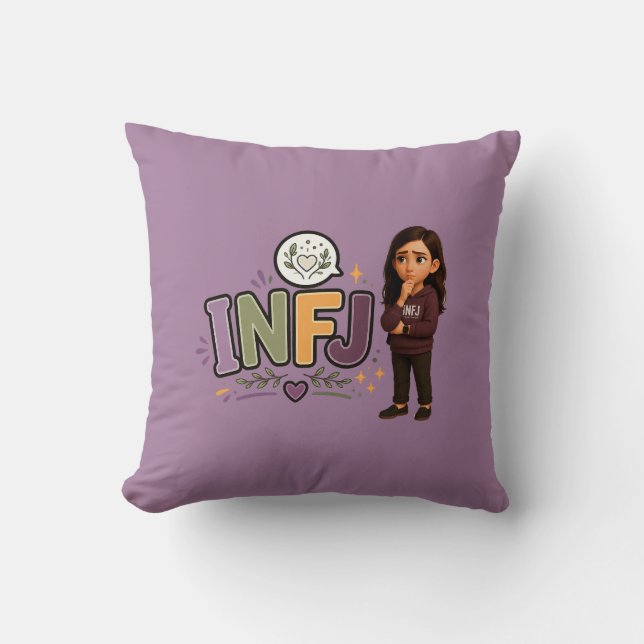 INFJ — The Guardian of Ideas Throw Pillow (Front)