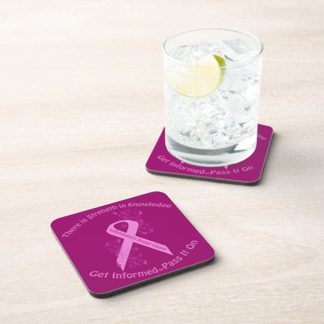 Inflammatory Breast Cancer Awareness Coaster (Right Side)