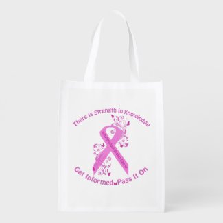 Inflammatory Breast Cancer Awareness Reusable Grocery Bag