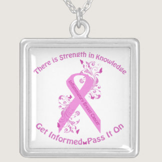 Inflammatory Breast Cancer Awareness Silver Plated Necklace