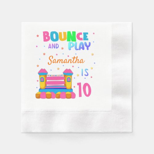 Inflatable Bounce House Jump Birthday Party Girl Napkins