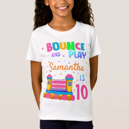 Inflatable Bounce House Jump Birthday Party Girl T_Shirt