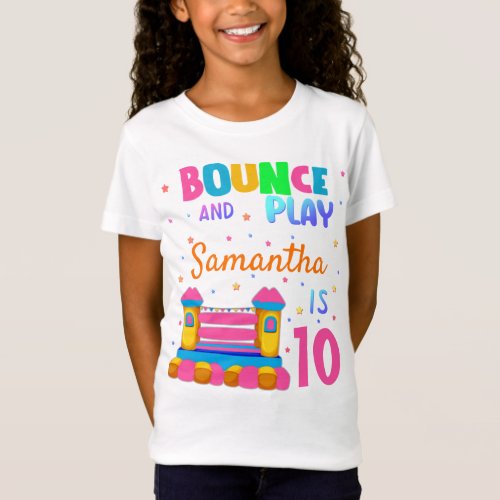 Inflatable Bounce House Jump Birthday Party Girl T T_Shirt