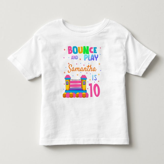 Inflatable Bounce House Jump Birthday Party Girl  Toddler T-shirt (Front)