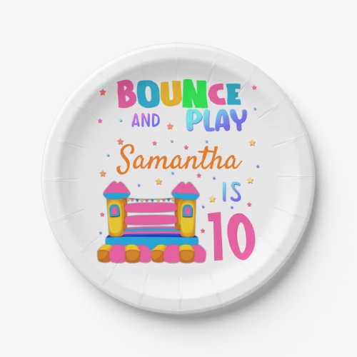 Inflatable Bounce House Jump Birthday Party Paper Plates