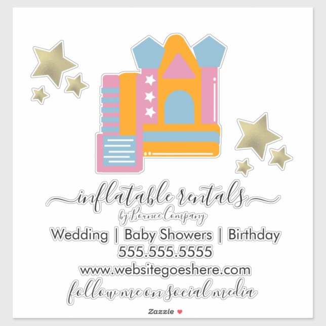 Inflatable Business Bounce House Slide Car Decal  (Sheet)