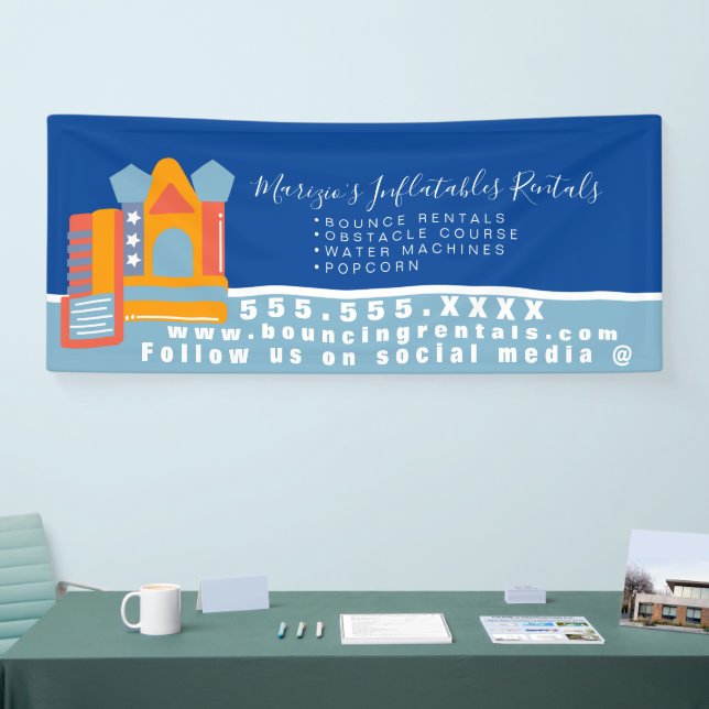 Inflatable Castle Jump House Bounce Party Rentals Banner (Tradeshow)